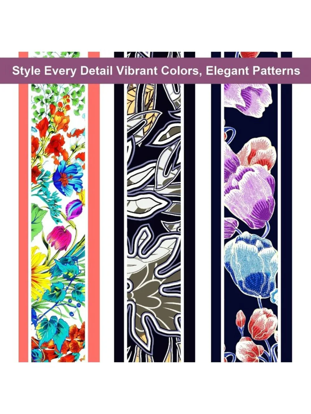 Versatile 3-Pack Skinny Scarves for Women - Silk-Like Hair & Neck Accessories